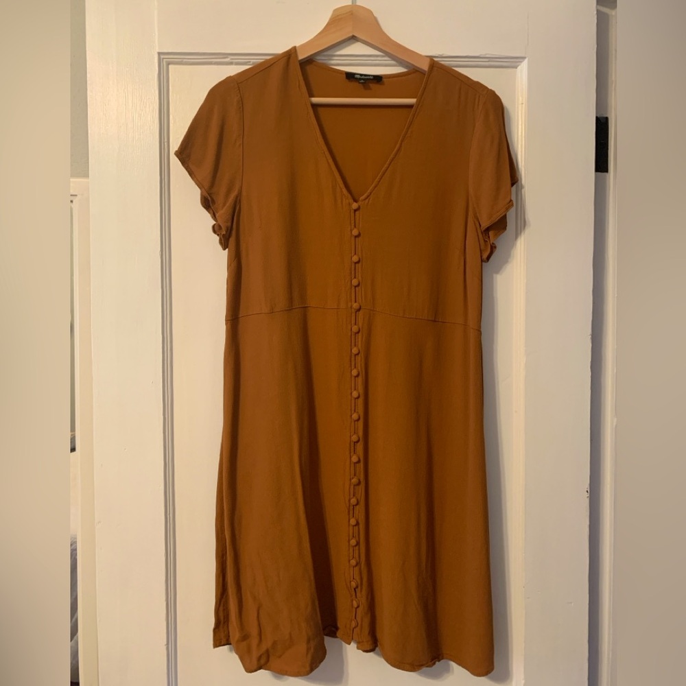 Madewell V-Neck Button-Front Dress